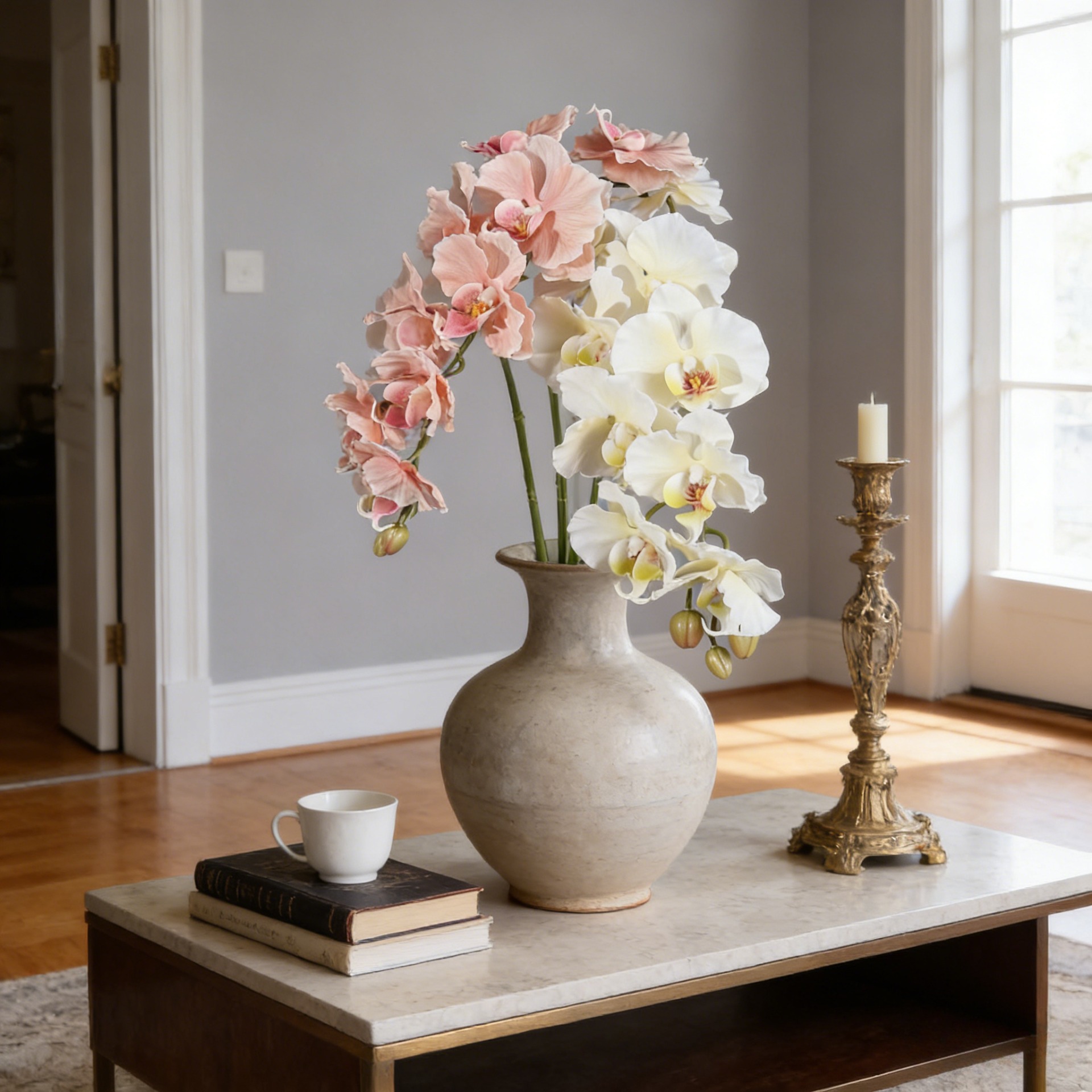 Orchid Phalaenopsis - 38,6 cala, 9 kwiatów, sztuczny orchidea