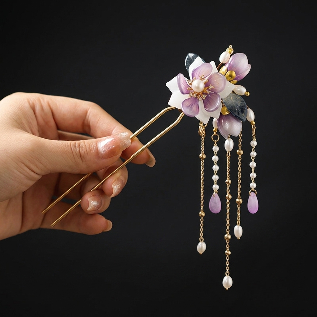 Aluminiowa spinka do włosów w  – Orchid Phalaenopsis recenzja i cena