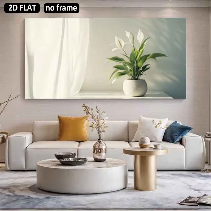 Druk na płótnie 2D, płaski, 1  – Peace Lily White recenzja i cena